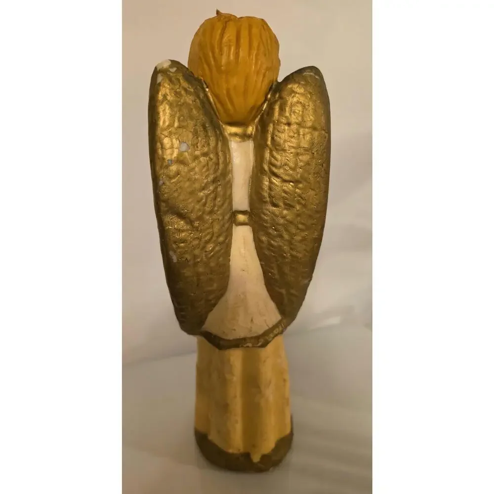 Large vintage Angel cream and gold unused candle HTF